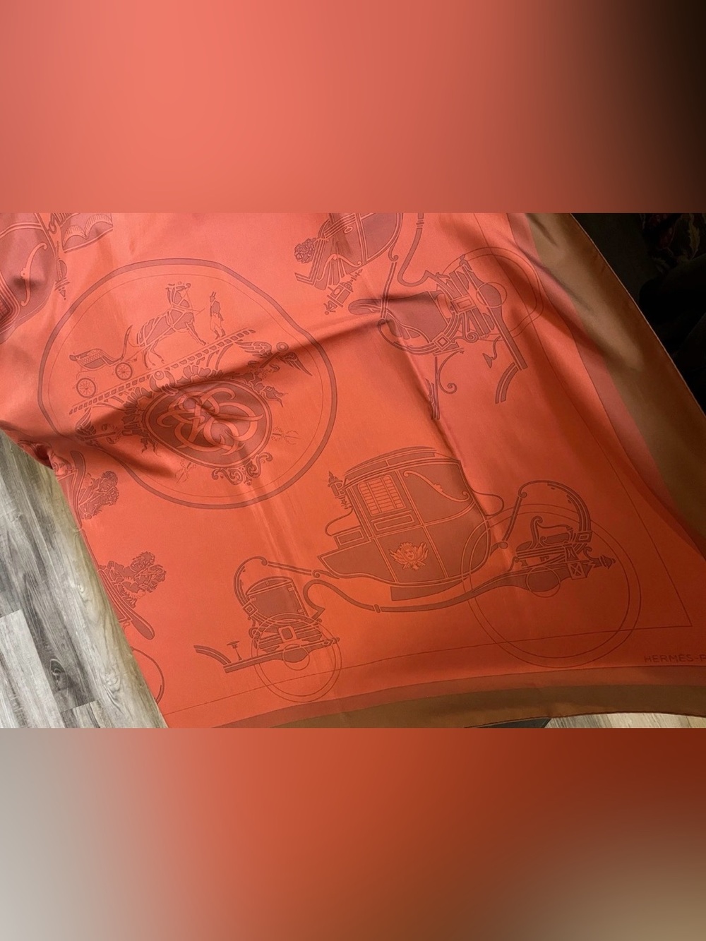 Hermès Ex-Libris silk scarf from monochromatic Dip-Dye (Surteint) collection